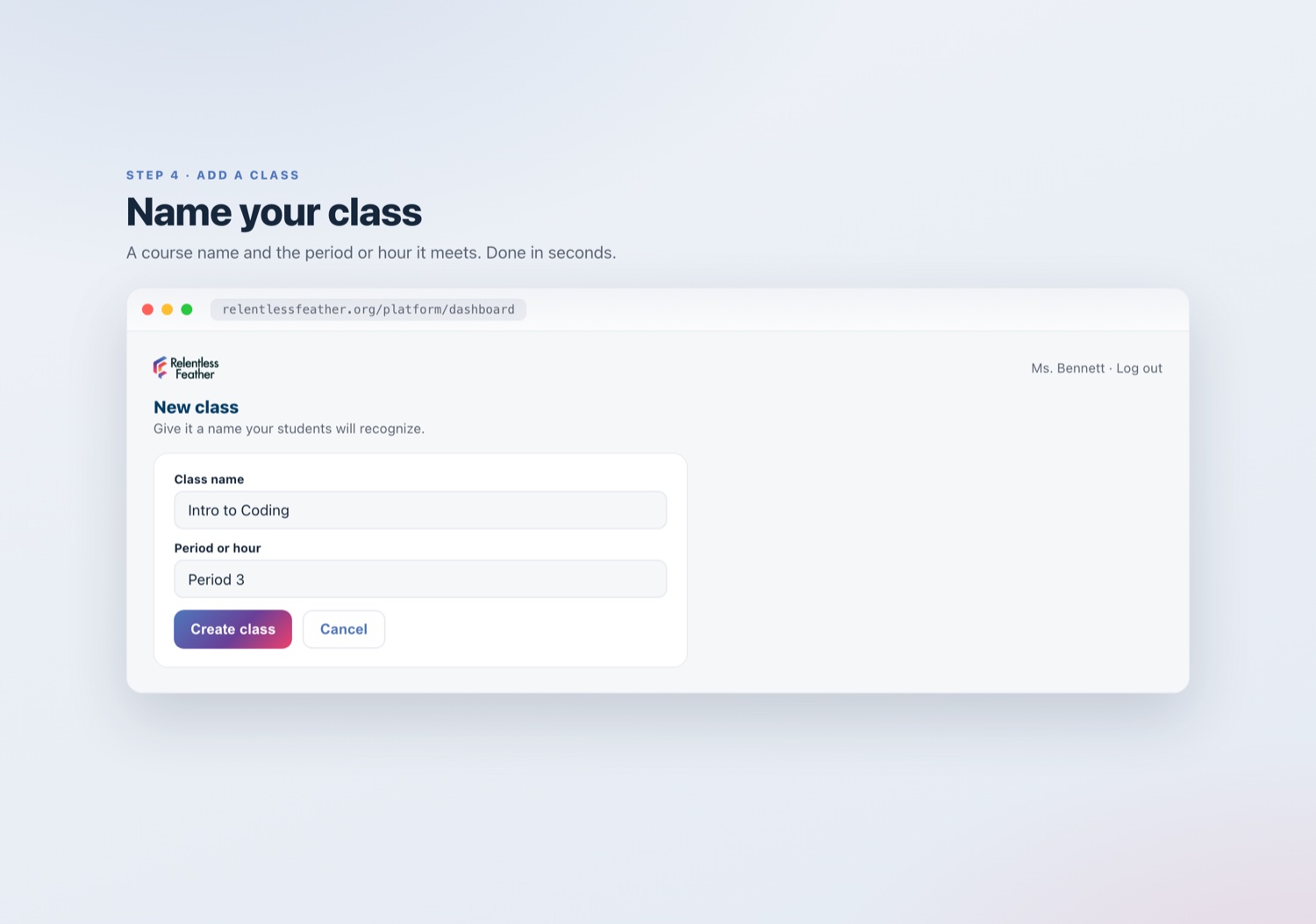 Creating a new class